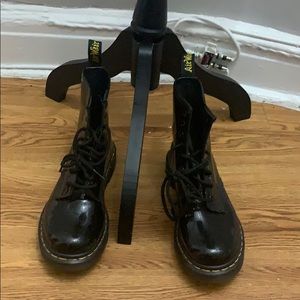 Dr. Martens black patent leather boots